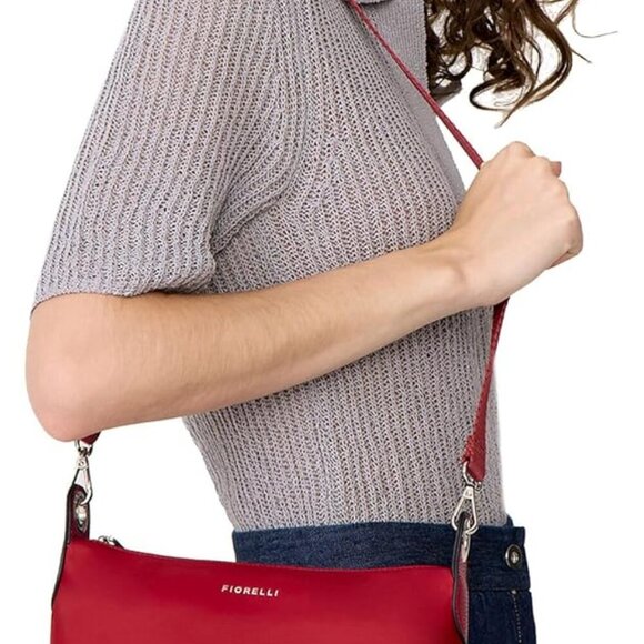Stylish Nelly Crossbody Handbag with Zipper & Adjustable Strap - Red Elegance - Picture 5 of 5